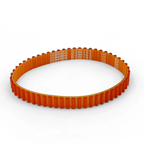 Premium Timing Drive Belt For Intermec PM42 PM43 Thermal Label Printer 162MM OEM Replacement in orange, showcasing ribbed design.