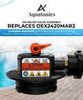 Aquatonics air relief valve assembly with orange lever, pressure gauge and O-rings for Hayward pool filters