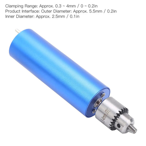 Go To Portable Electric Hand Drill Kit For Wood Crafting And Polishing with blue aluminum alloy body, adjustable chuck 0.3-4mm
