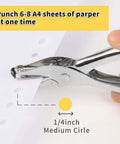 Durable 1/4 Inch Single Hole Puncher With 8-Sheet Capacity For Crafts punching paper