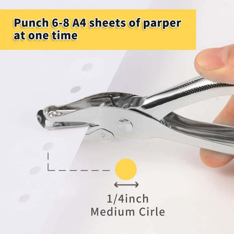 Durable 1/4 Inch Single Hole Puncher With 8-Sheet Capacity For Crafts punching paper