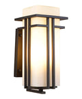 Outdoor Wall Mounted Porch Light Waterproof Exterior Lantern With Frosted Glass And Black Square Metal Frame