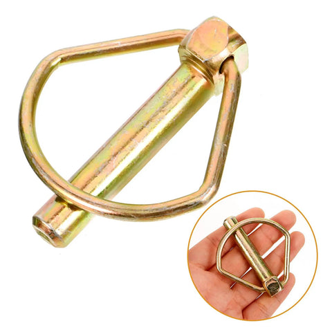 Heavy Duty Linch Pin Lock Shaft Fastener secures tractor trailer axles with durable carbon steel and golden finish.