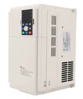 Power Up Your Shop With This 18.5KW to 22KW 3 Phase VFD Speed Controller for Electric Motors Digital Display Efficient Cooling Low Noise 38.5A to 46.5A Input Industrial Motor Control Upgrade front view of white 3 phase VFD with digital keypad