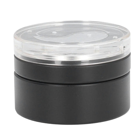 Top Shelf 58mm Bearing Rotation Coffee Distributor And Stainless Steel Tai Chi Needle Tool For Hella Even Espresso Powder Distribution With Smooth Operation For Home Barista Sessions in black with clear top view.