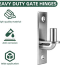 Heavy Duty Wall Mount Gate Hinges Two Pack Built Tough For Farm Gates And Chain Link Fence Gates With Five Eighth Inch Hinge Pin Up To Six Hundred Pound Capacity Screws Included Galvanized Iron Construction