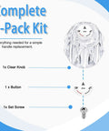 Clear Knob Faucet Handle Replacement Kit For Delta RP2391, Single Offset Hole Shower Tub Faucet Knob, complete 1-pack contents