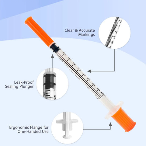 One Milliliter 5/16 Inch Syringe Tips Individually Wrapped 30 Pack With Smooth Plunger For Leak Proof Liquid Transfer And Precise Dosing