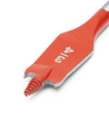 Close-up of Speed Striker Screw Point Spade Drill Bit 4 Inch By Three Quarter Inch Fast Drilling With Contoured Paddle For Easy Chip Removal