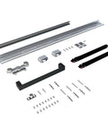 Concealed Sliding Barn Door With Soft Close Hardware Kit Black Hidden Door components for 32 to 36 inch opening, rail and fasteners