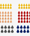 Pro Level Winged Twist Wire Connector Assortment 80 Piece Color Coded Electrical Wire Nut sets in yellow, red, gray, and blue.