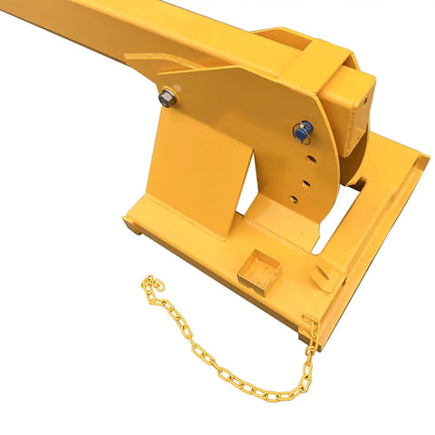 Pro Grade Forklift Telescopic Boom Jib Crane Hoist 4400 Lb Capacity attachment with chain detail, designed for warehouse and construction use.
