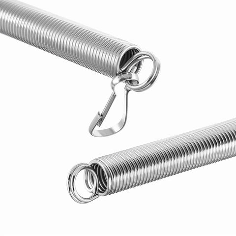 Close-up of 13 Inch Screen Door Spring Closer Kit Two Pack Stainless Steel Extension Springs showing hook detail.
