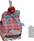 Valentine-themed gift box made with Metal Cutting Dies Set For DIY Scrapbooking Cards Gift Box Embossing Stencil Kit Box Making Dies.