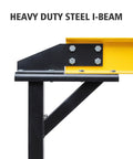 Heavy Duty Portable Gantry Crane 2 Ton 4400 Lb Load Capacity Adjustable Lift Rig Ranging From 97 To 141 Inches Tall side view of steel I-beam.