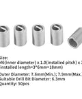 Heavy Duty M6 X 1.0 Stainless Steel Thread Inserts Kit 50 Pcs SS304 Coiled Wire Helical Inserts For Tougher Screw Joints