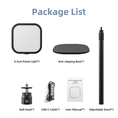 Package list for 10 Inch Ring Light For Computer And Video Calls With Stand And Phone Holder, Eye Safe 15W LED Desk Light