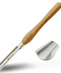 1 Inch Cryo Treated M2 HSS Roughing Gouge For Woodturning Pre Sharpened Spindle Chisel with wooden handle and curved blade.