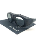 Laser Safety Glasses 980 To 2500Nm Absorption Block Glare And Sparks crafted from lightweight black polycarbonate for clinical use.