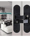 Invisible Hinge Set Zinc Alloy Concealed Cross Hinges With 3D Adjustable Mount For 180 Degree Folding Doors Multicolor