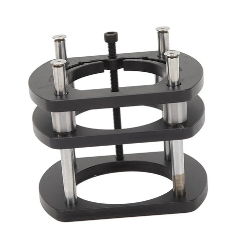 DIY Friendly Router Table Lift With 4 Jaw Clamping Aluminum Alloy Base, Smooth Lifting System For Precise Woodworking, Easy Install For Small Trimming And Fine Detail Routing In Your Shop. 4-jaw aluminum router lift base with 51mm lift