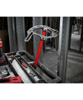 Milwaukee 1 Inch Emc Aluminum Conduit Bender One Hand Pipe Bending Tool heavy duty in toolbox with red handle and silver finish