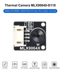 Front view of Thermal Imaging Camera MLX90640-D110 32x24 IR Array with I2C interface, showing connectors and lens