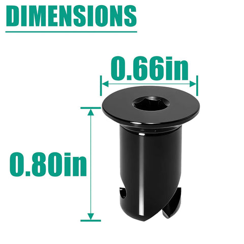 Rock Solid Heavy Duty Stainless Steel Dzus Quarter Turn Fasteners With 0.500 Inch Grip And Seven Sixteenths Inch Black Button Heads Built Tough For Custom Vehicles 10 Pack dimensions 0.66in by 0.80in