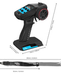 2.4G RC Radio System With 4CH Transmitter Receiver And Lanyard Anti Jamming Remote Controller For RC Cars Crawler Boats Blue