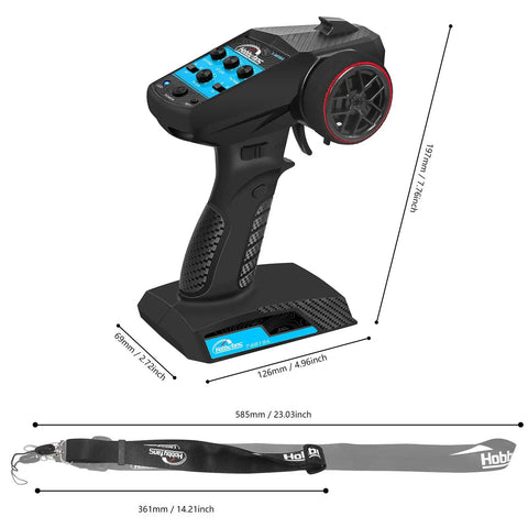 2.4G RC Radio System With 4CH Transmitter Receiver And Lanyard Anti Jamming Remote Controller For RC Cars Crawler Boats Blue