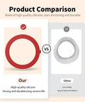 Comparison of Canister Flush Valve Seal Kit For Toilet Tank with red silicone gasket vs other seal gasket