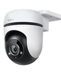 Outdoor Wired PTZ Security Camera 1080p Pan Tilt With 360 Degree Coverage, mounted on a wall, black and white casing.