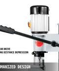 Beefy Benchtop Mortiser With Slick All Copper Motor and Sturdy Steel Arm with gear drive and long-distance depression feature.