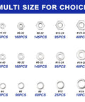 Various size options for 1800 Piece Hardware Set with Stainless Steel Nuts Bolts Washers and Screws in Double Sided Yellow Organizer Box SAE sizes