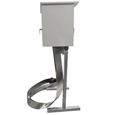 Intsuprm 60W Steel Belt Oil Skimmer With 6 Meter Stainless Strip, side view showing steel base and belt for tramp oil removal