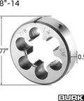 Seven Eighths Inch UNF Tap And Die Set 14 TPI Right Hand Machine Thread Tap And Round Die 1.77 Inch OD Straight Fluted Design