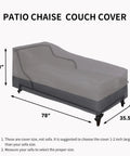 Heavy Duty Waterproof Outdoor Chaise Lounge Cover Set With Air Vent, Windproof Patio Lounge Chair Covers, 78Wx35.5Dx33H, Gray