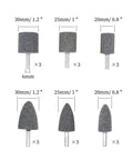 18 Piece Two Shape Head Mounted Stone Point Abrasive Grinding Wheel Bits Set With One Quarter Inch Six Millimeter Mandrel
