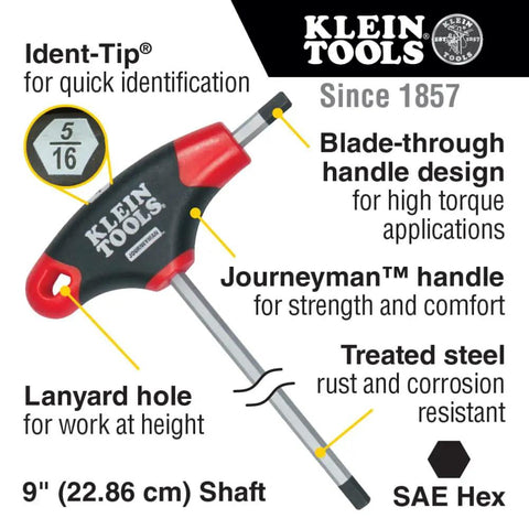 Tough As Nails T-Handle Hex Key Set With Stand, features 9-inch blade, dual-material handle for high torque, rust-resistant steel.