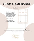 Diagram for measuring curtain lengths with sill, floor, and puddle options indicated. Text instructions included for guidance.