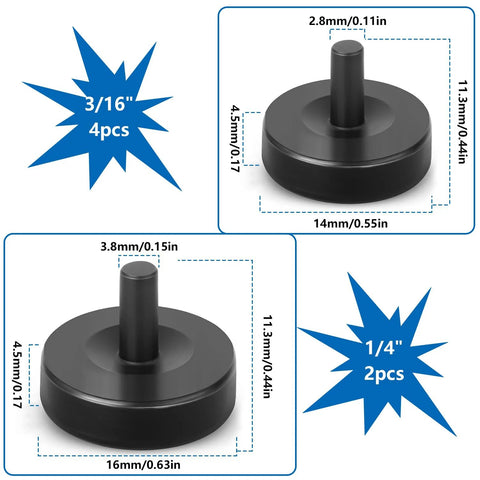 smseace black double-flare adapter set for 3/16 and 1/4 brake lines, 6 pieces (4x 3/16 in dies, 2x 1/4 in adapters)