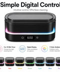 Heavy Duty Ultrasonic Cleaner Harnesses 48Khz Sonics To Slash Through Gunk On Jewelry with digital display and LED lights.