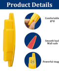 Magnetic Stud Finder, Wall Stud Detector for Drywall and Wood, 2 Pack showing ergonomic yellow design with powerful magnet.