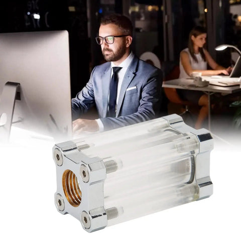 Check out this slick EABCHAML 40 Mesh Inline Water Cooling Filter with brass and acrylic body, G1/4 threads, for PC loop.