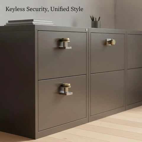 Keyless Mechanical Combination Cam Lock In Gold Zinc Alloy For Drawers And Cabinets One Pack Rotating Dial Battery Free Security