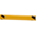 Premium 48X9X4 Low Profile Rack Guard Made For Pickup Trucks And Utility Trailers With Durable Multi Finish Pro Grade Build Smooth Handling And Secure Fit Built To Handle Daily Grind Tough As Nails yellow low profile rack guard with black stripes