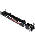 Double Acting Hydraulic Cylinder 2.5 Inch Bore 14 Inch Stroke With 1.125 Inch Rod Diameter Clevis Ends 2500 PSI Built Tough For Farm Equipment And Universal Hydraulic Use, black welded cylinder