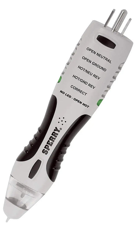Two In One Non Contact Voltage Detector And GFCI Outlet Circuit Analyzer With 360 Degree Visual And Audible Alerts, ergonomic grip