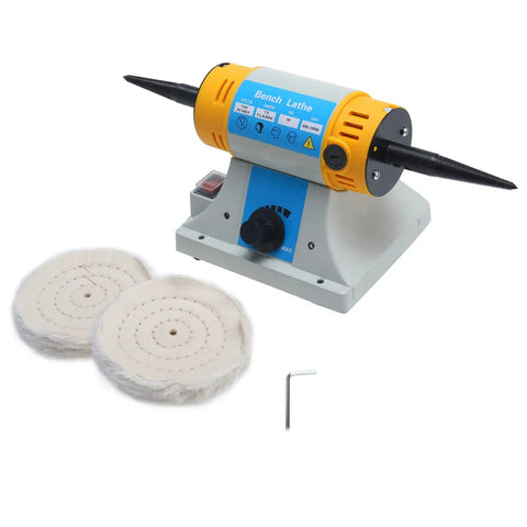 4-1/4 Inch Bench Lathe Buffer Polisher With Dual 4 Inch Buffing Wheels, Beefy 320W Variable Speed Benchtop Jewelry Polisher