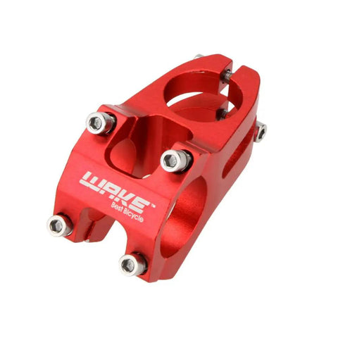 31.8mm 45mm Bike Stem Short Handlebar Stem For Mountain Road BMX MTB Fixie Cycling Aluminum Alloy Red With Beefy Four Bolt Clamp